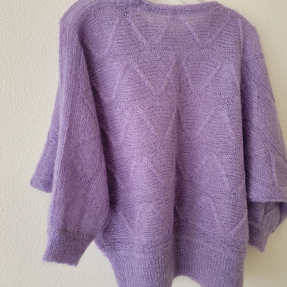 Vintage 1980th mohair  knit  sweater size Large. - Picture 5 of 12